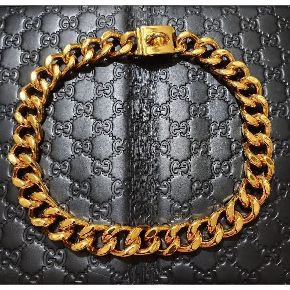 Gold Chain Dog Collar, 23" Chain for Large Dogs - Picture 1 of 6